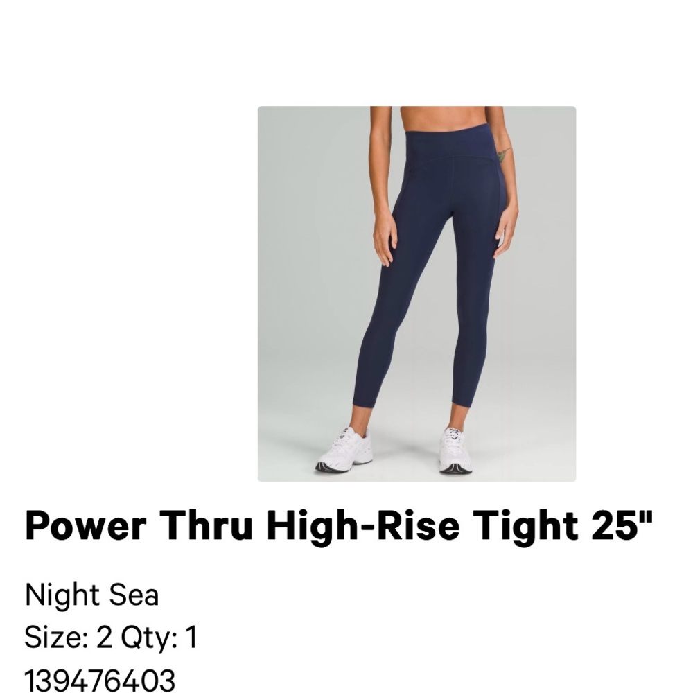 lululemon athletica Power Thru High-Rise Tight 25" - Night Sea (Navy)